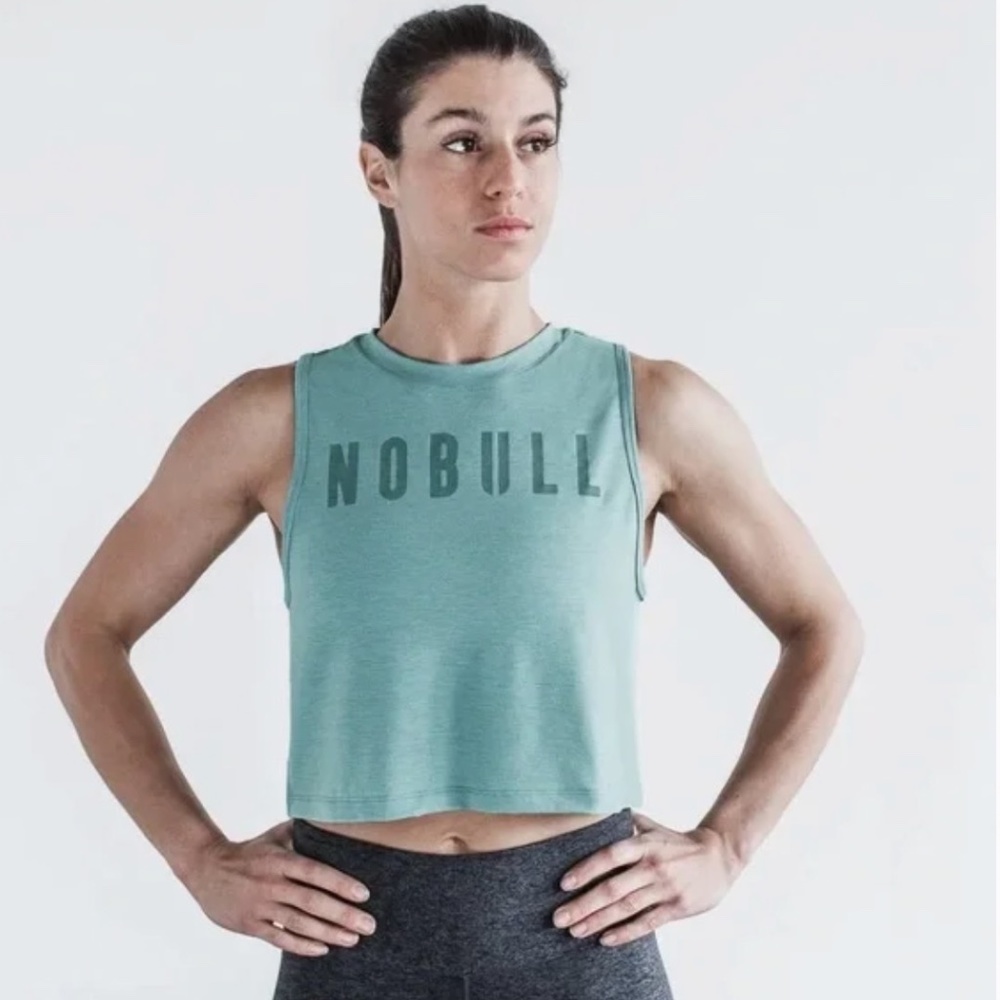 WOMEN'S XS MUSCLE TANK OIL BLUE *CROPPED